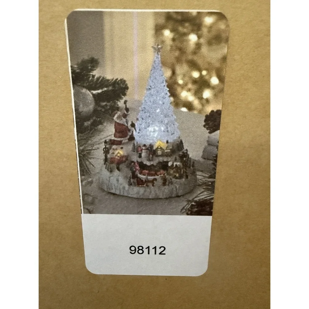 Icy Craft Christmas Tree LED Musical Scene Santa Trains 8 Songs Motion Decor NEW
